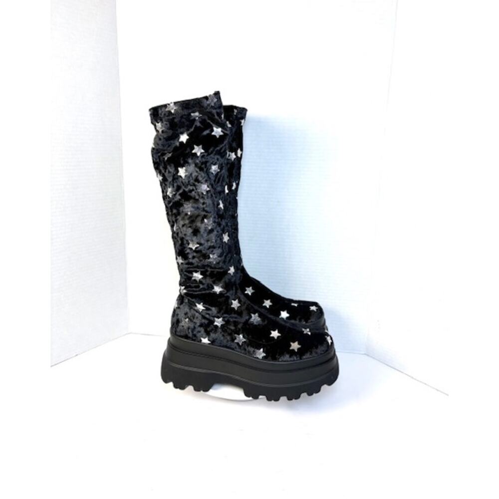 koi Black Star Platform Knee-High Boots - Picture 5 of 9